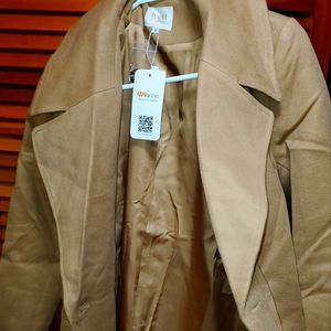 Milanoo Pea Coat Light Tan